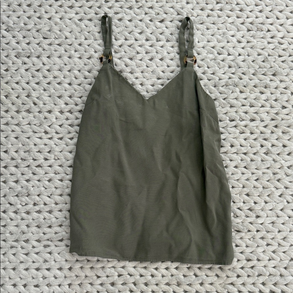 Topshop Olive Green Women's Top